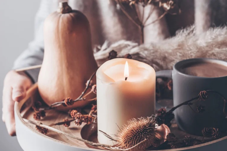 autumn decor with candles