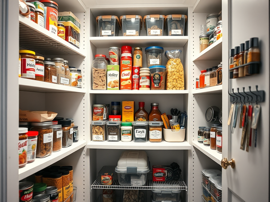 inside of an organized pantry