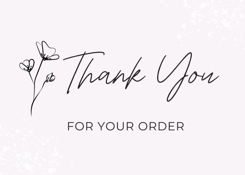 Thank You For Your Order Template