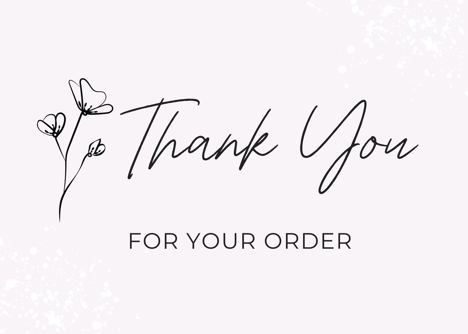 Thank You For Your Order Template