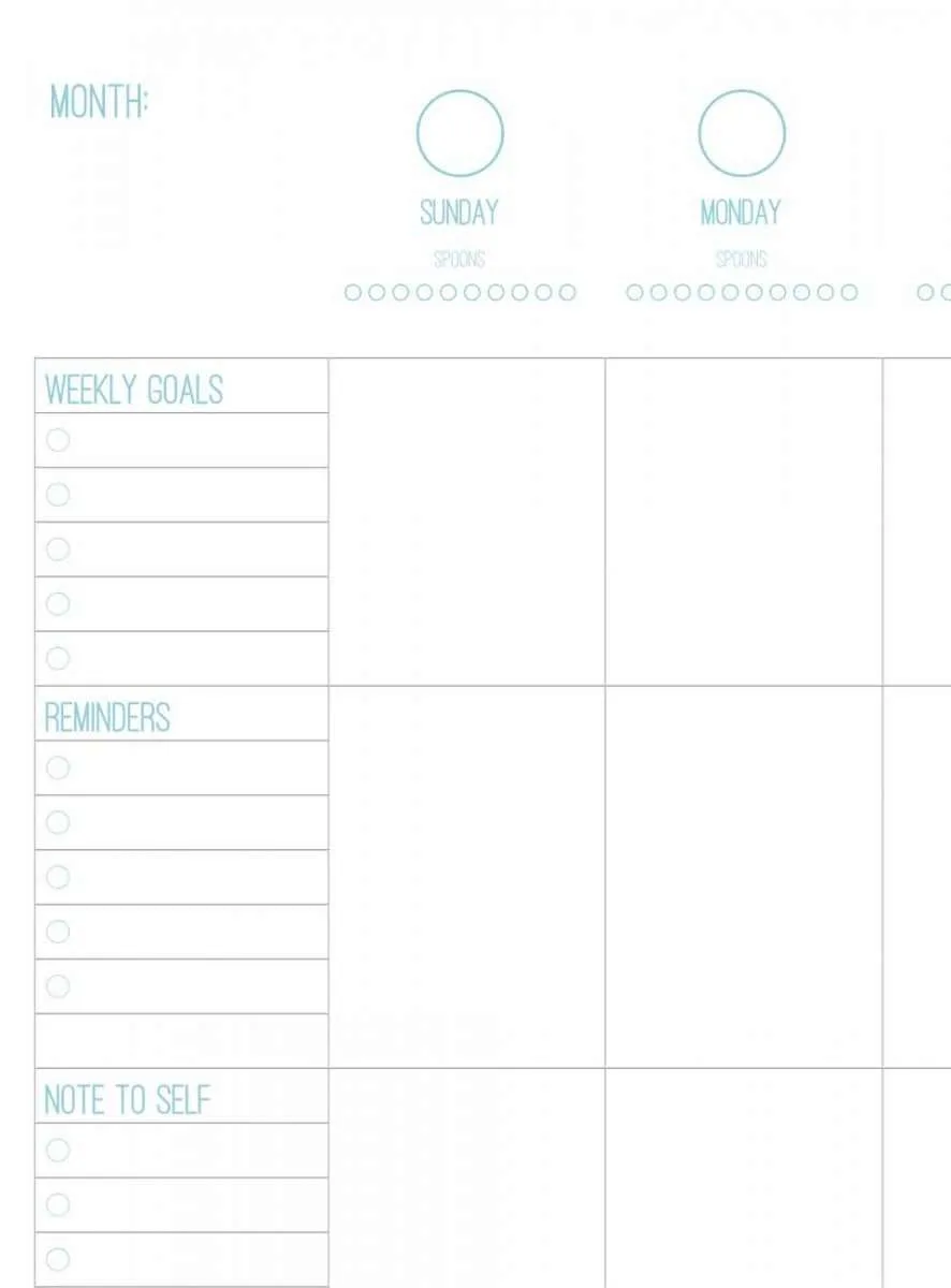 Week on Two Pages Planner - Month Name Only
